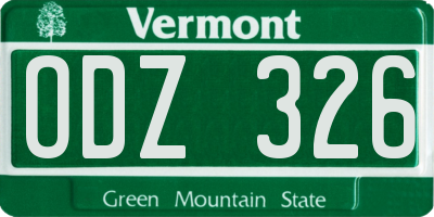 VT license plate ODZ326