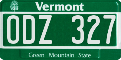 VT license plate ODZ327