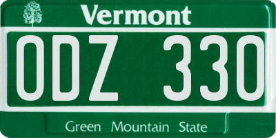 VT license plate ODZ330
