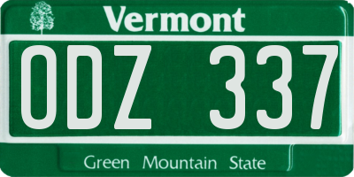 VT license plate ODZ337