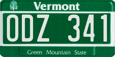VT license plate ODZ341