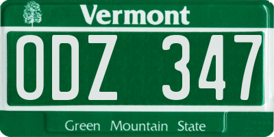 VT license plate ODZ347