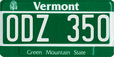 VT license plate ODZ350