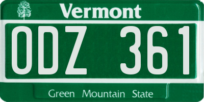 VT license plate ODZ361