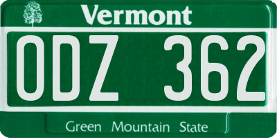 VT license plate ODZ362