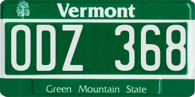 VT license plate ODZ368