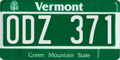 VT license plate ODZ371
