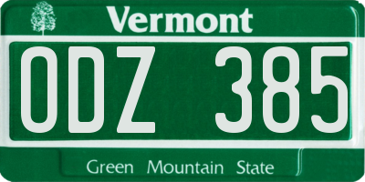 VT license plate ODZ385