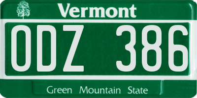VT license plate ODZ386