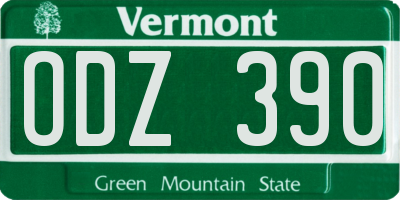 VT license plate ODZ390