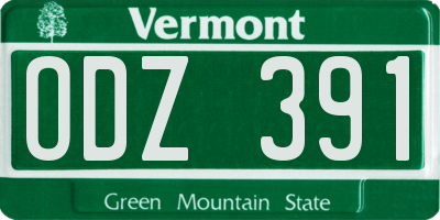 VT license plate ODZ391