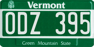 VT license plate ODZ395
