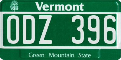 VT license plate ODZ396