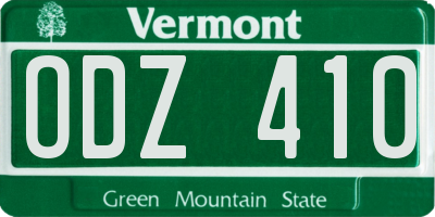 VT license plate ODZ410