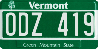 VT license plate ODZ419