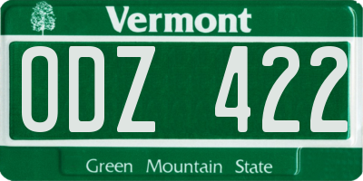 VT license plate ODZ422