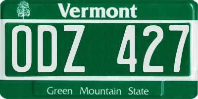 VT license plate ODZ427