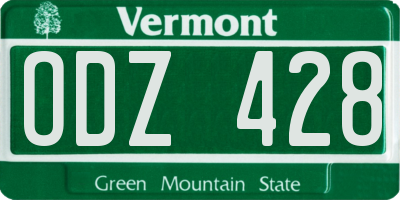 VT license plate ODZ428