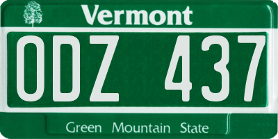VT license plate ODZ437
