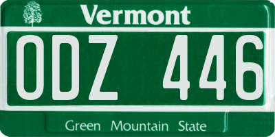 VT license plate ODZ446