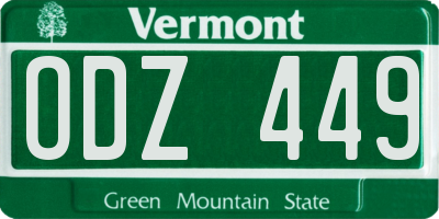 VT license plate ODZ449