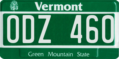 VT license plate ODZ460