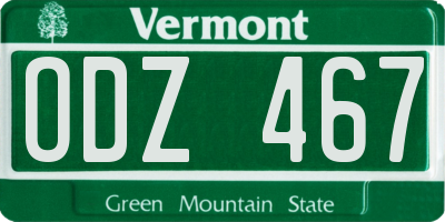 VT license plate ODZ467