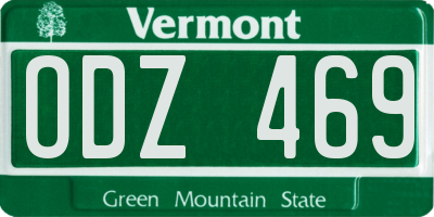 VT license plate ODZ469
