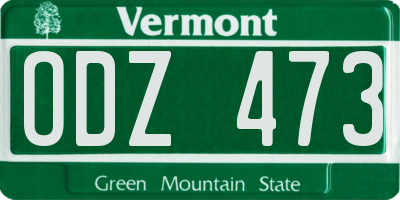 VT license plate ODZ473