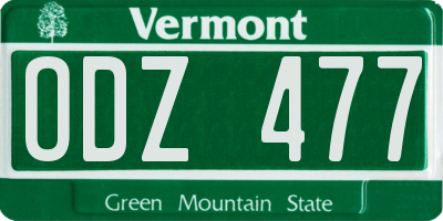VT license plate ODZ477