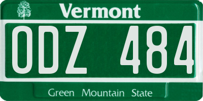 VT license plate ODZ484