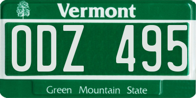 VT license plate ODZ495