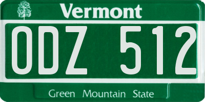 VT license plate ODZ512