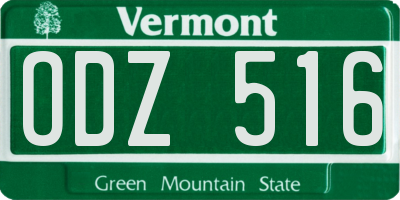VT license plate ODZ516