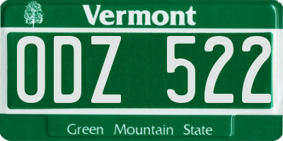 VT license plate ODZ522