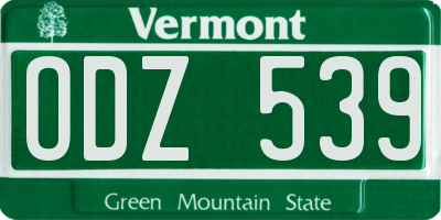 VT license plate ODZ539