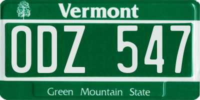 VT license plate ODZ547
