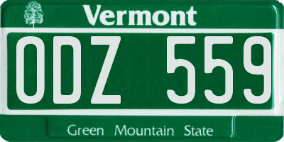 VT license plate ODZ559