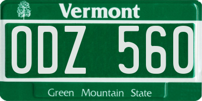 VT license plate ODZ560