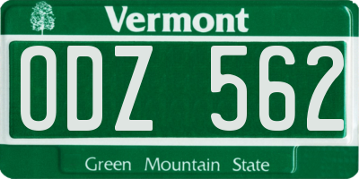 VT license plate ODZ562