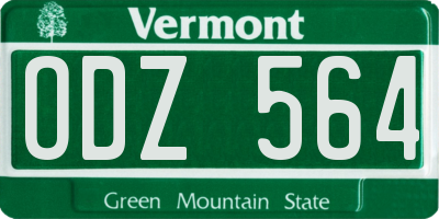 VT license plate ODZ564