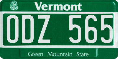 VT license plate ODZ565