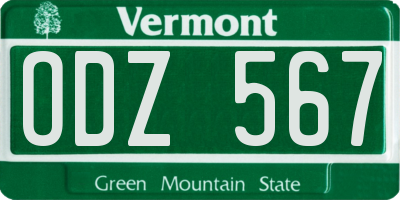 VT license plate ODZ567