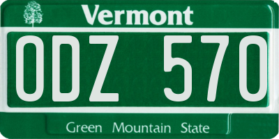 VT license plate ODZ570