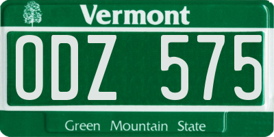 VT license plate ODZ575