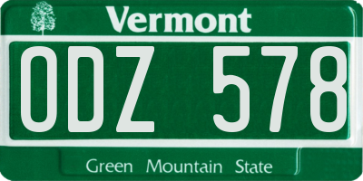 VT license plate ODZ578