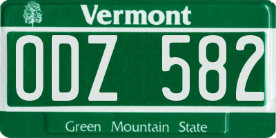 VT license plate ODZ582