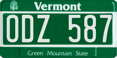 VT license plate ODZ587