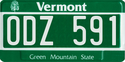 VT license plate ODZ591