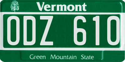VT license plate ODZ610
